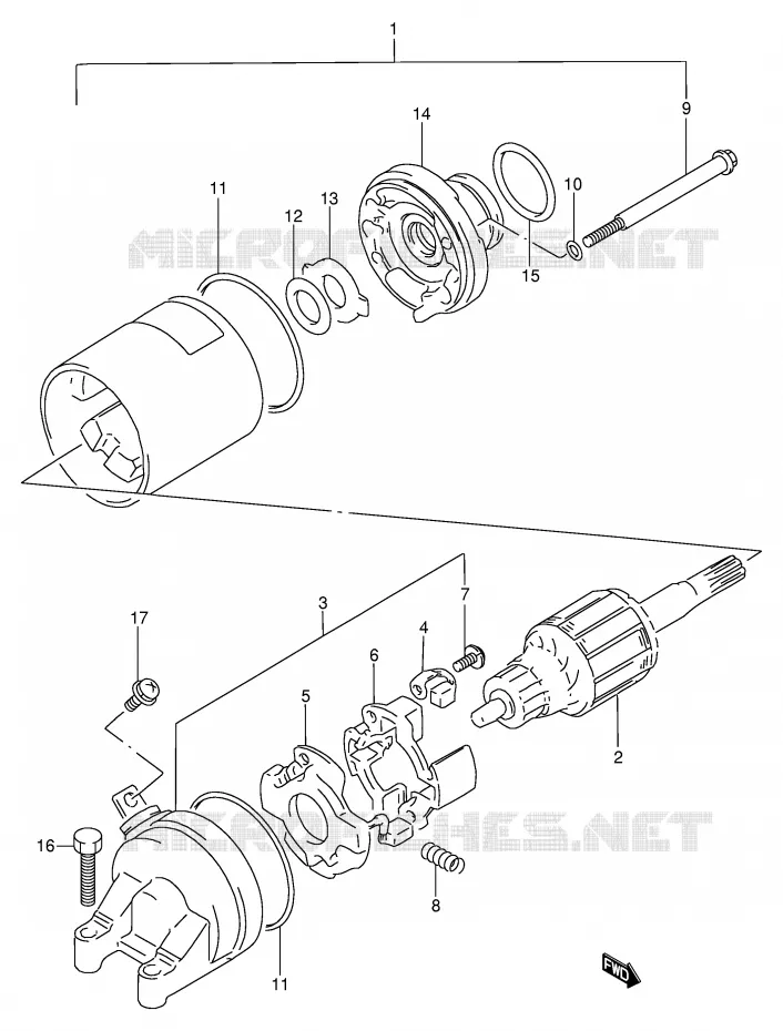 STARTER MOTOR Suzuki MOTO 250 GSX 1992  GSX250FN(E24)