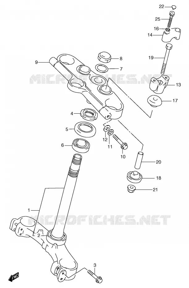 STEERING COLUMN (GSF1200SAV/SAW/SAX/SAY) Suzuki MOTO 1200 BANDIT 1998  GSF1200SW(E2)