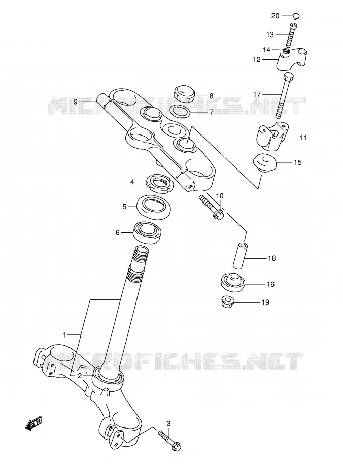 STEERING COLUMN (GSF1200ST/SV/SW/SX/SY) Suzuki MOTO 1200 BANDIT 1996  GSF1200ST(E28)