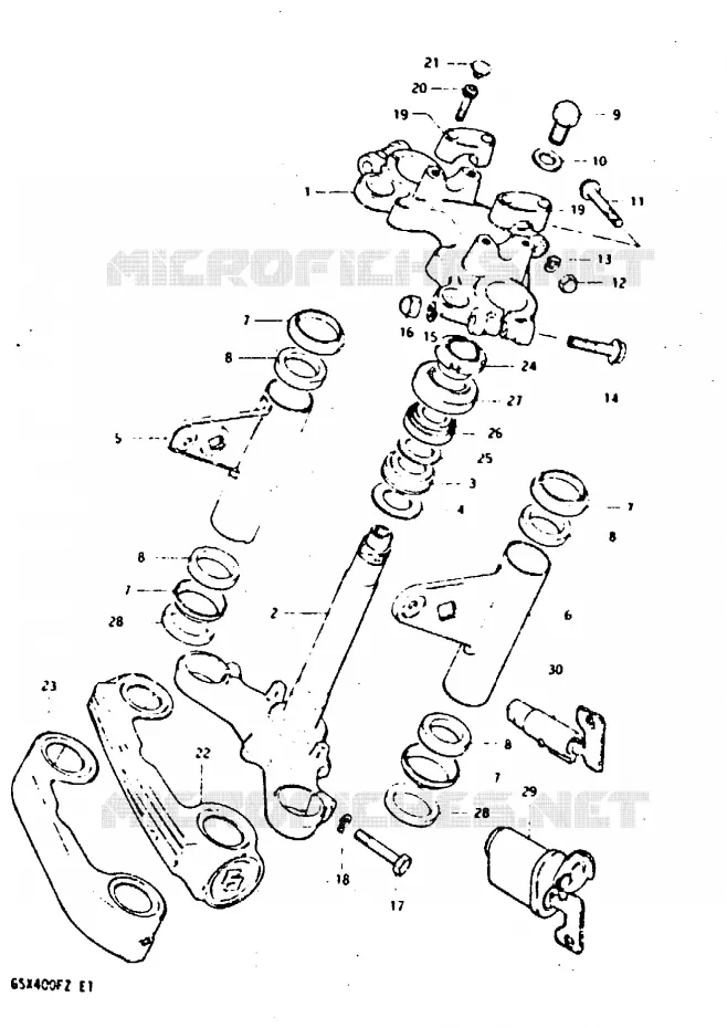 STEERING COLUMN (MODEL X) Suzuki MOTO 400 GSX 1981  GSX400FX(X/Z)