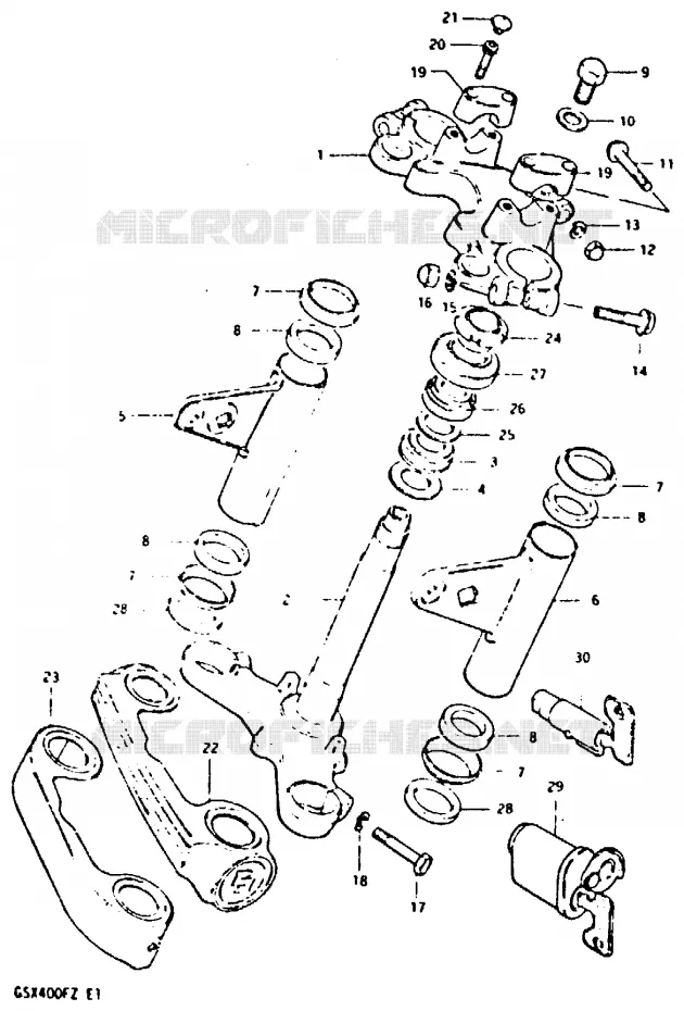 STEERING COLUMN (MODEL Z) Suzuki MOTO 400 GSX 1981  GSX400FX(X/Z)