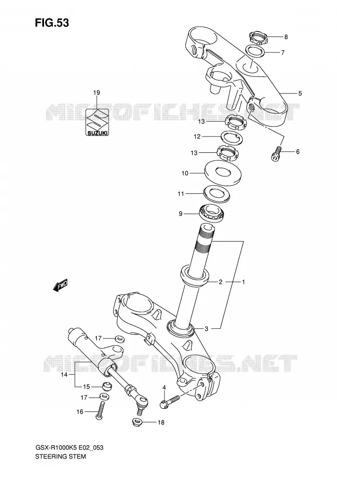 STEERING COLUMN Suzuki MOTO 1000 GSX-R 2006  GSX-R1000U2K6(E2)