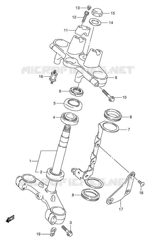 STEERING COLUMN Suzuki MOTO 600 BANDIT 1996  GSF600ST(E2)