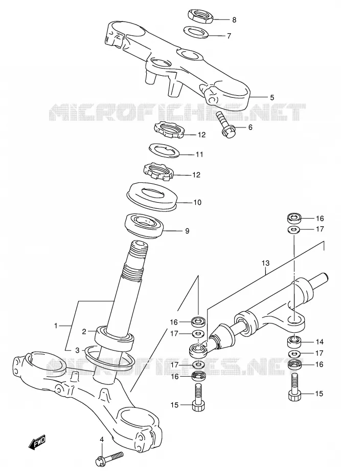 STEERING COLUMN Suzuki MOTO 750 GSX-R 1997  GSX-R750V(E2)