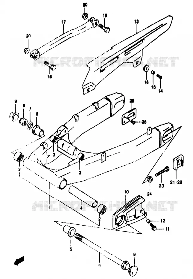SWINGARM (GSF1200SAV/SAW/SAX/SAY) Suzuki MOTO 1200 BANDIT 1998  GSF1200W(T/V/W/X/Y)