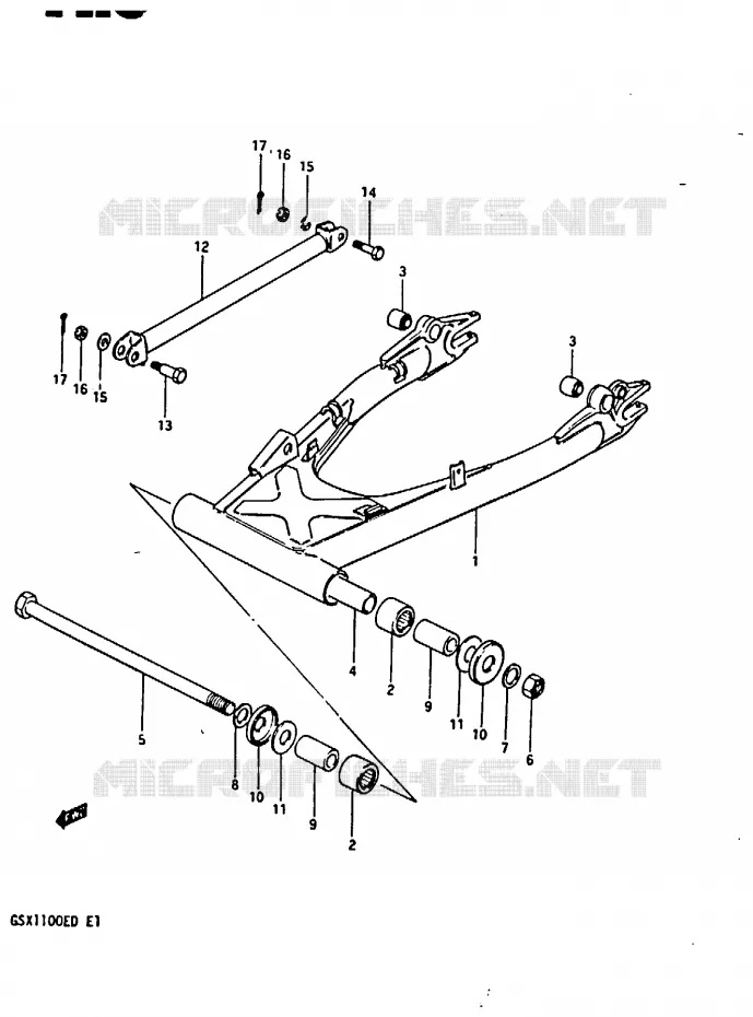 SWINGARM (GSX1100Z/D/XD) Suzuki MOTO 1100 GSX-E 1983  GSX1100EXD(Z/D)