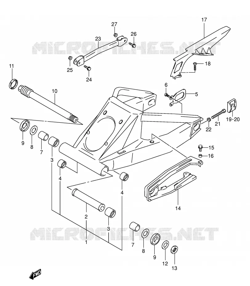 SWINGARM (MODEL K3) Suzuki MOTO 1300 HAYABUSA 2003  GSX1300RUZK3(E2)