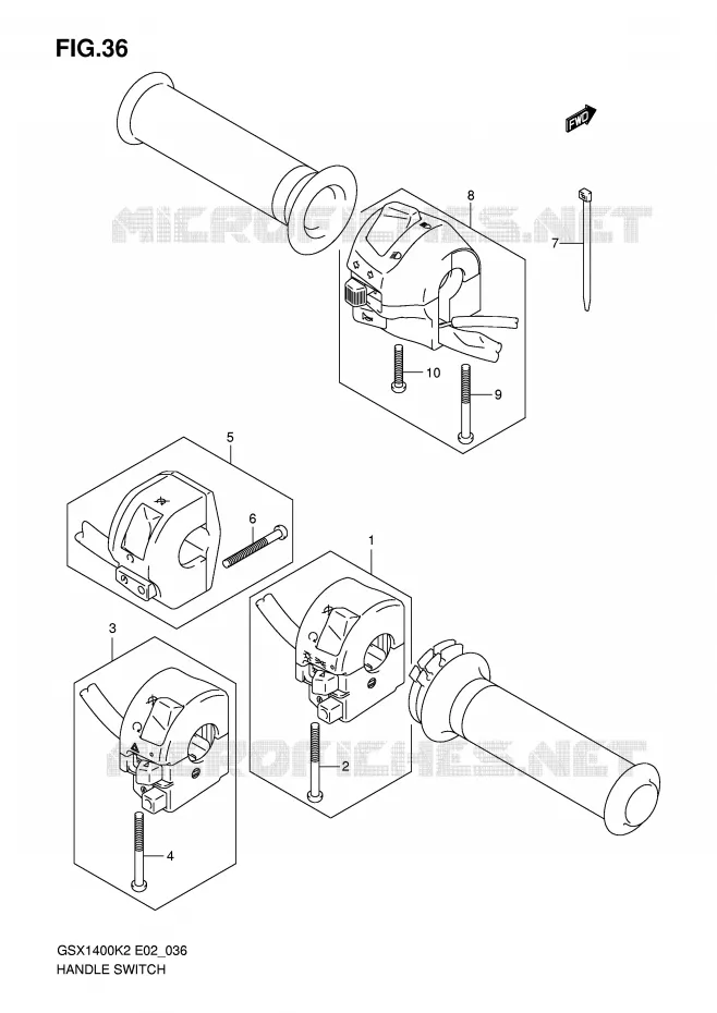 SWITCHES (MODEL K2/K3) Suzuki MOTO 1400 GSX 2004  GSX1400U1K4(E2)
