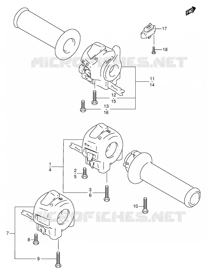 SWITCHES (MODEL V/W/X) Suzuki MOTO 600 BANDIT 1996  GSF600UT(E2)