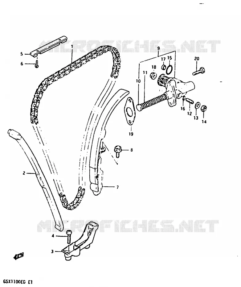 TIMING (MODEL D) Suzuki MOTO 1100 GSX-E 1982  GSX1100EZ(Z/D)