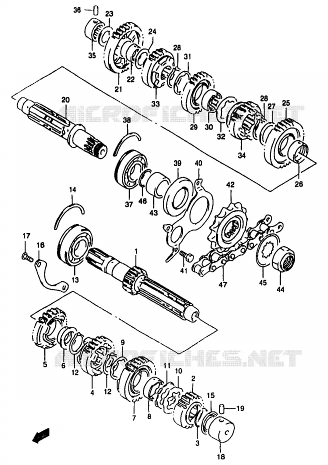 TRANSMISSION Suzuki MOTO 1200 BANDIT 1996  GSF1200T/GSF1200ST