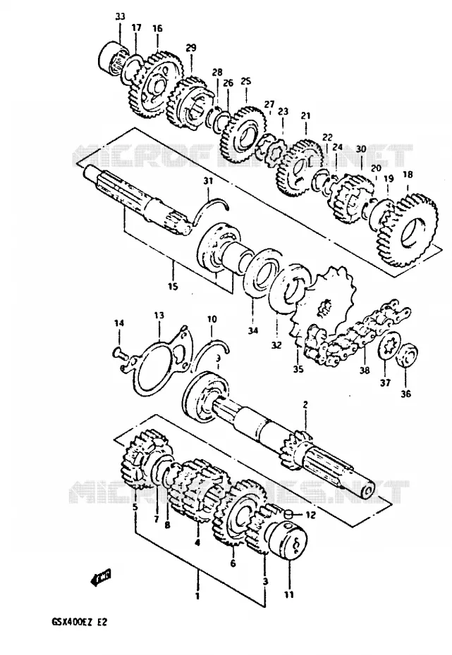 TRANSMISSION Suzuki MOTO 400 GSX 1982  GSX400EZ