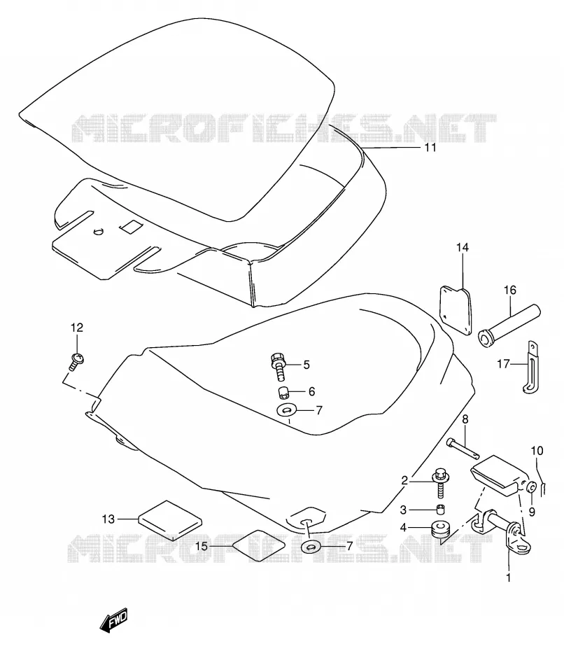TRUNK INSTALLATION PARTS Suzuki MOTO 250 GSX 1992  GSX250FN(E24)