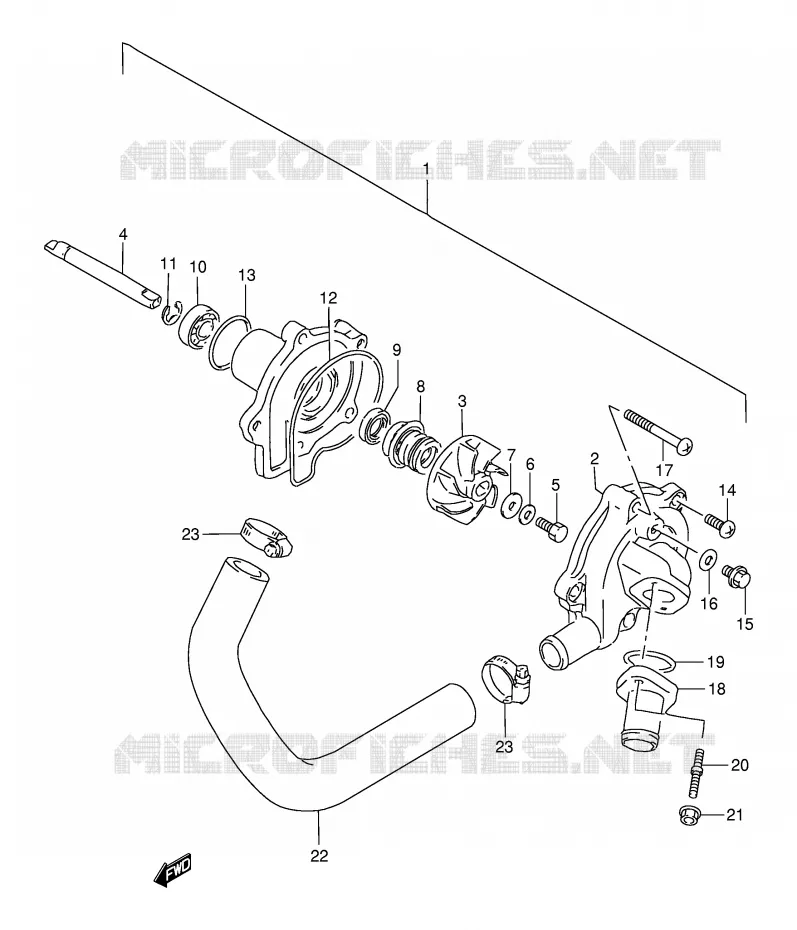 WATER PUMP Suzuki MOTO 250 GSX 1997  GSX250FV(E24)