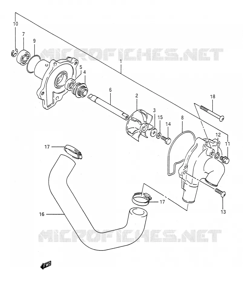 WATER PUMP Suzuki MOTO 400 BANDIT-N 1991  GSF400M(E28)