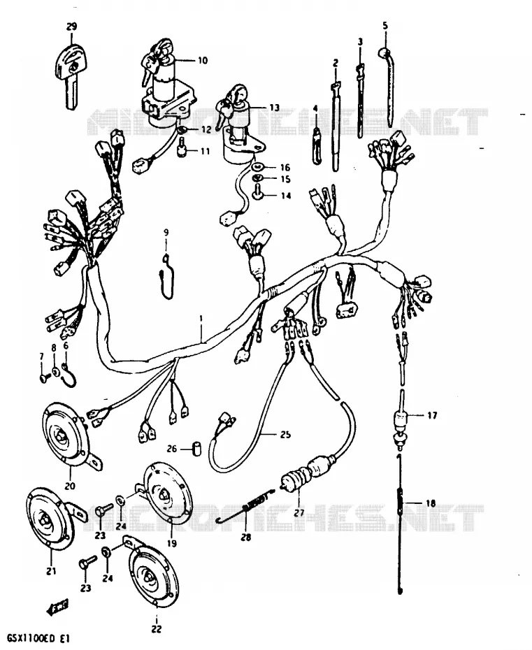 WIRING HARNESS Suzuki MOTO 1100 GSX 1983  GSX1100D(Z/D)