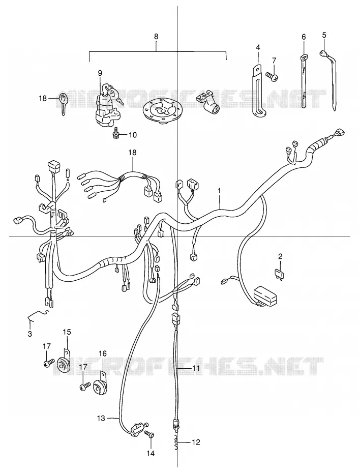 WIRING HARNESS Suzuki MOTO 1200 GSX 1999  GSX1200X(E4)