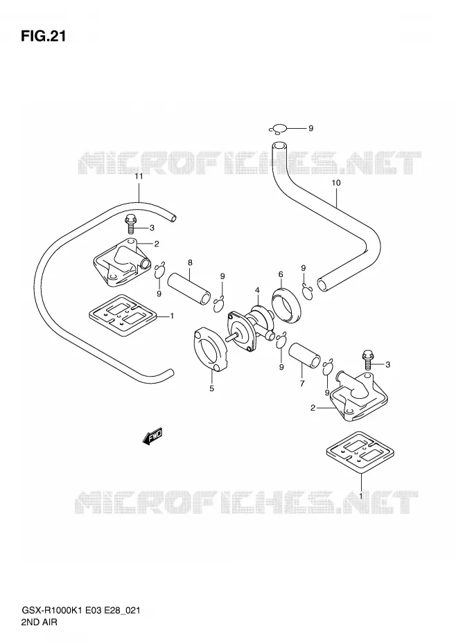 ANTI POLLUTION SYSTEM Suzuki MOTO 1000 GSX-R 2002  GSX-R1000 K2 (E03,E28,E33)