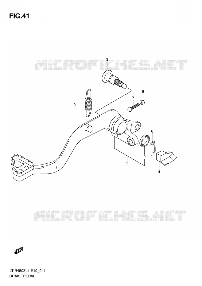 BRAKE PEDAL Suzuki QUAD 450 QUADRACER 2011  LT-R450ZL1(E19)