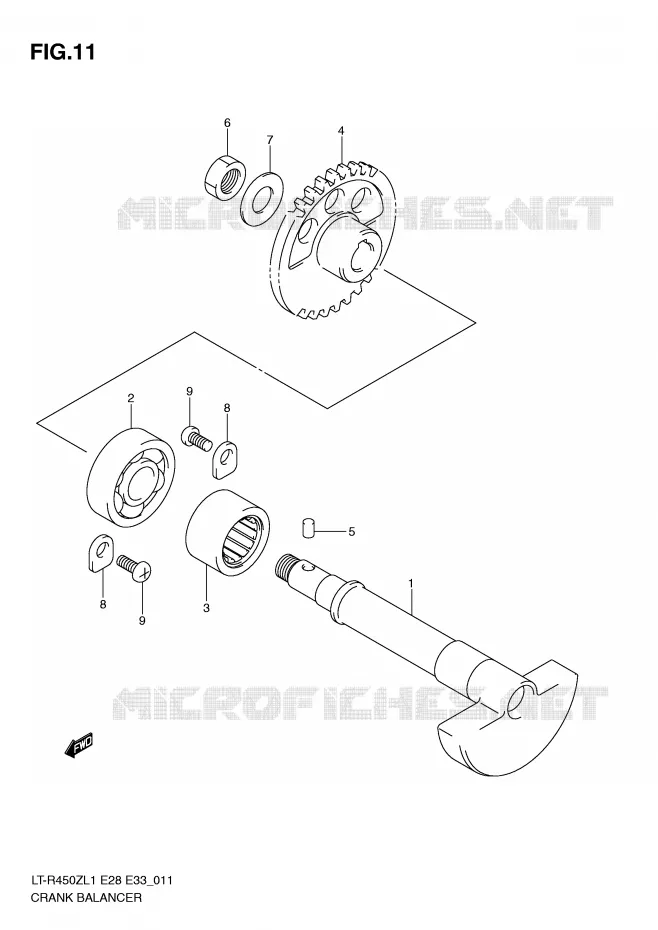CRANK BALANCER (LT-R450L1 E28) Suzuki QUAD 450 QUADRACER 2011  LT-R450L1(E28/E33)
