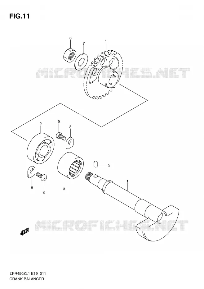 CRANK BALANCER (LT-R450ZL1 E19) Suzuki QUAD 450 QUADRACER 2011  LT-R450L1(E19)