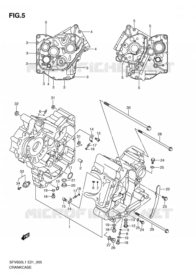 CRANKCASE Suzuki MOTO 650 GLADIUS 2011  SFV650L1(E21)