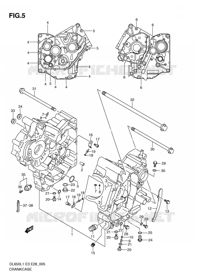 CRANKCASE Suzuki MOTO 650 V-STROM 2011  DL650L1(E3)