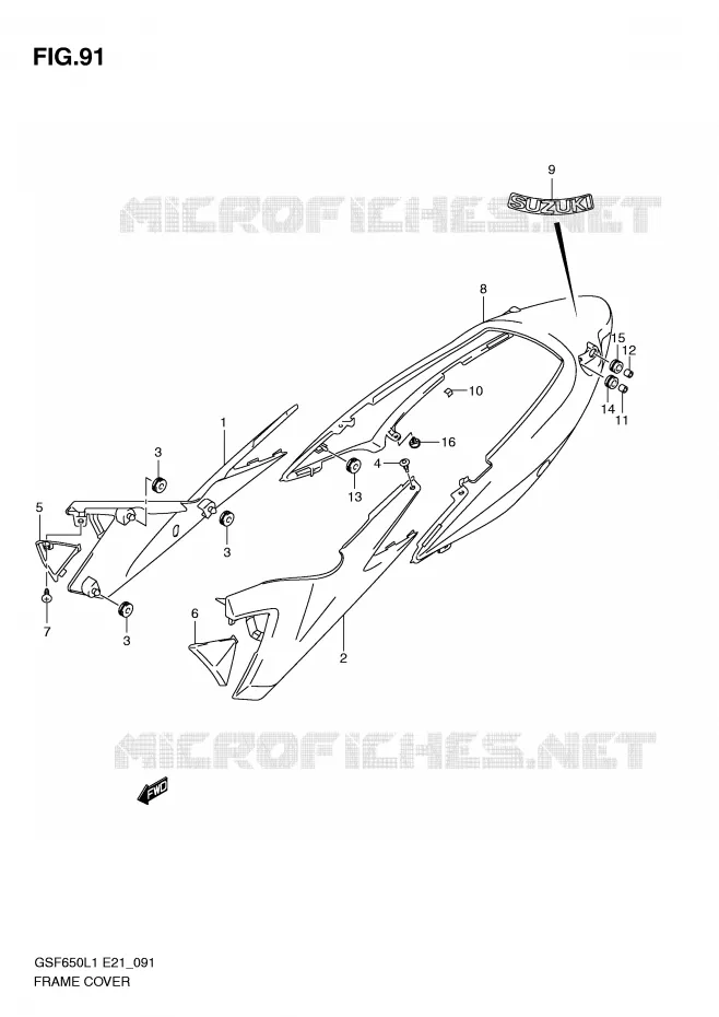 FAIRING (GSF650SL1 E21) Suzuki MOTO 650 BANDIT 2011  GSF650SUAL1(E21)