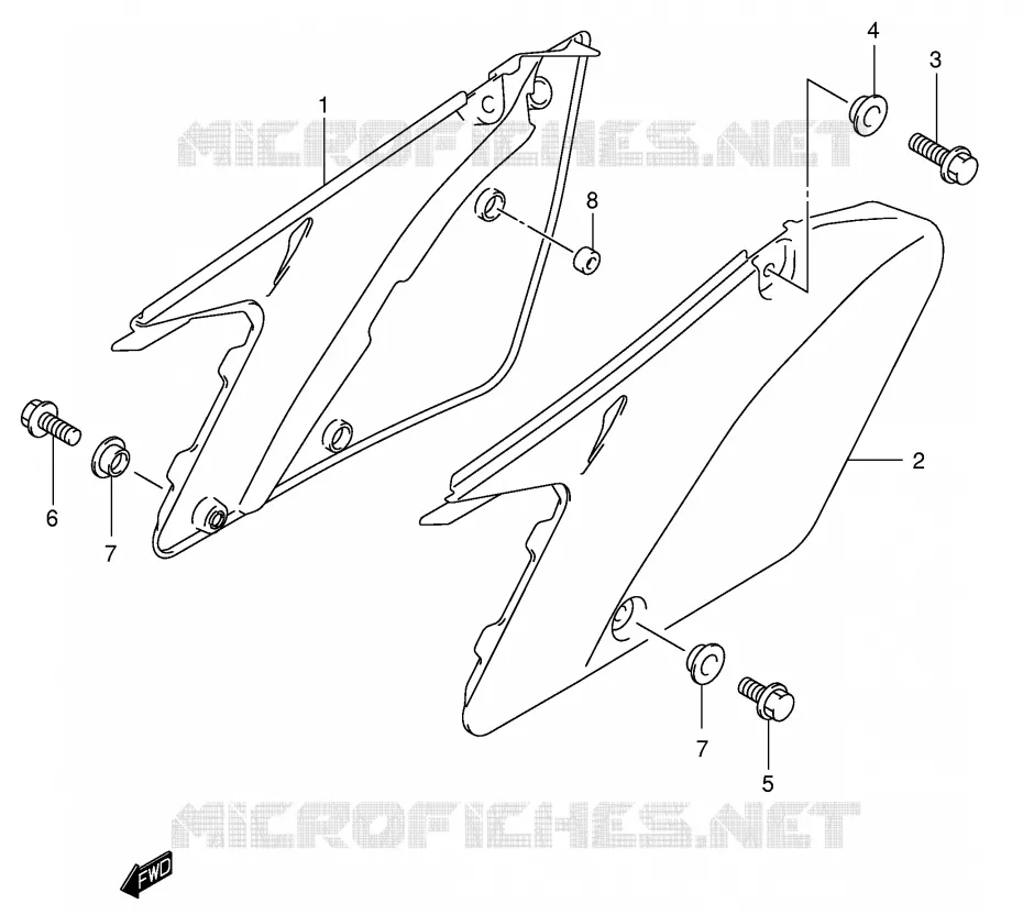 FAIRING Suzuki MOTO 125 RM 2002  RM125K2(E2)