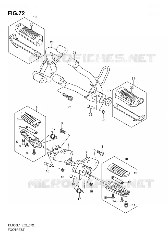 FOOTREST Suzuki MOTO 650 V-STROM 2011  DL650UEL1(E2)