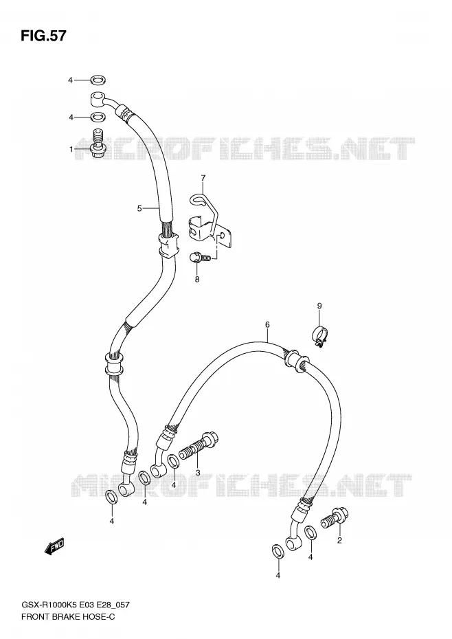 FRONT BRAKE HOSE Suzuki MOTO 1000 GSX-R 2006  GSX-R1000 K6(E33)