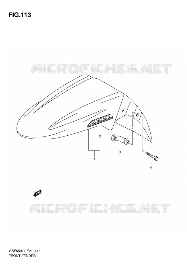 FRONT FENDER (GSF650AL1 E21) Suzuki MOTO 650 BANDIT 2011  GSF650UAL1(E21)