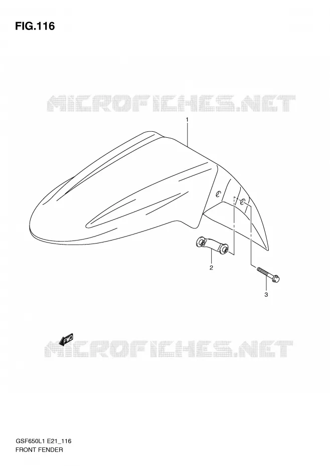 FRONT FENDER (GSF650SUL1 E21) Suzuki MOTO 650 BANDIT 2011  GSF650SAL1(E21)