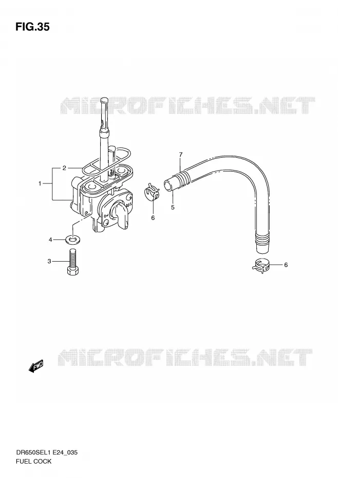 FUEL COCK Suzuki MOTO 650 DR 2011  DR650SE L1(E24)
