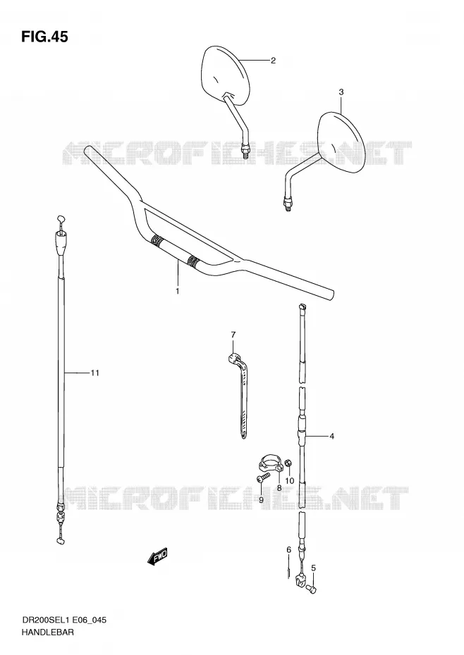 HANDLEBAR (DR200SEL1 E6) Suzuki MOTO 200 DR 2011  DR200SEL1(E6)