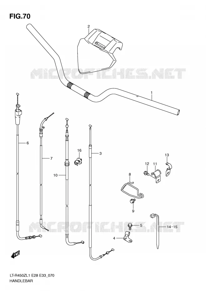 HANDLEBAR (LT-R450ZL1 E33) Suzuki QUAD 450 QUADRACER 2011  LT-R450ZL1(E28/E33)