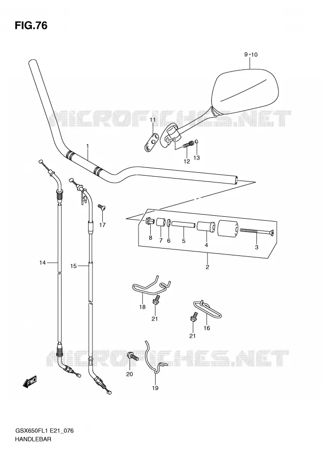 HANDLEBAR Suzuki MOTO 650 GSX-F 2011  GSX650FUAL1(E21)