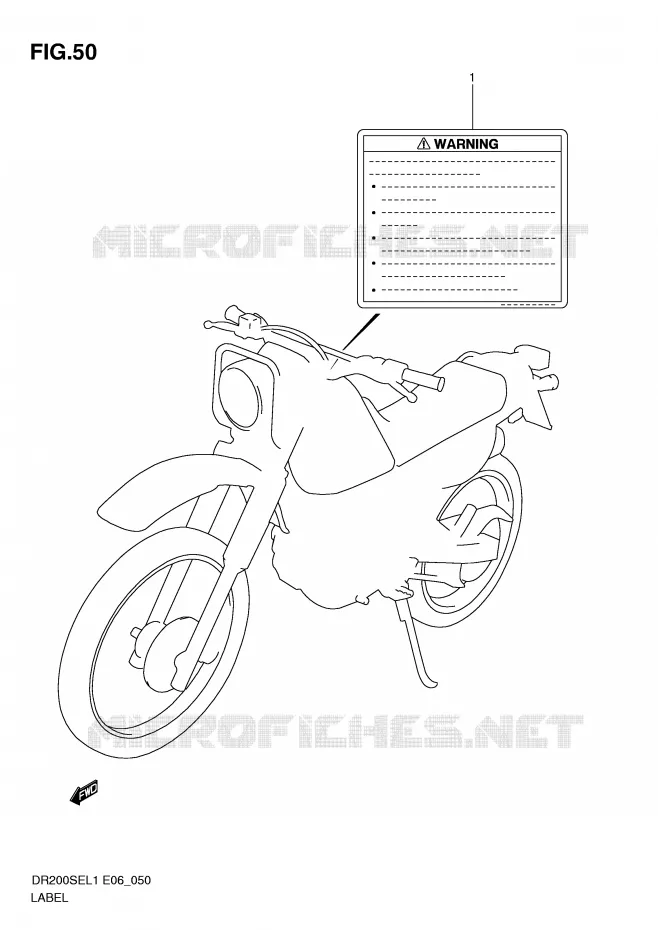LABEL (DR200SEL1 E24) Suzuki MOTO 200 DR 2011  DR200SEL1(E6)