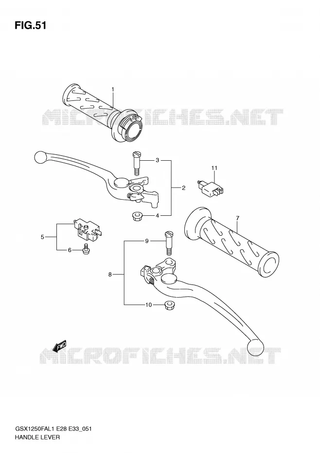 LEVERS - HANDGRIPS Suzuki MOTO 1250 GSX-F 2011  GSX1250FAL1(E28)