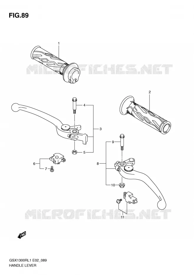 LEVERS - HANDGRIPS Suzuki MOTO 1300 HAYABUSA 2011  GSX1300RL1(E2)