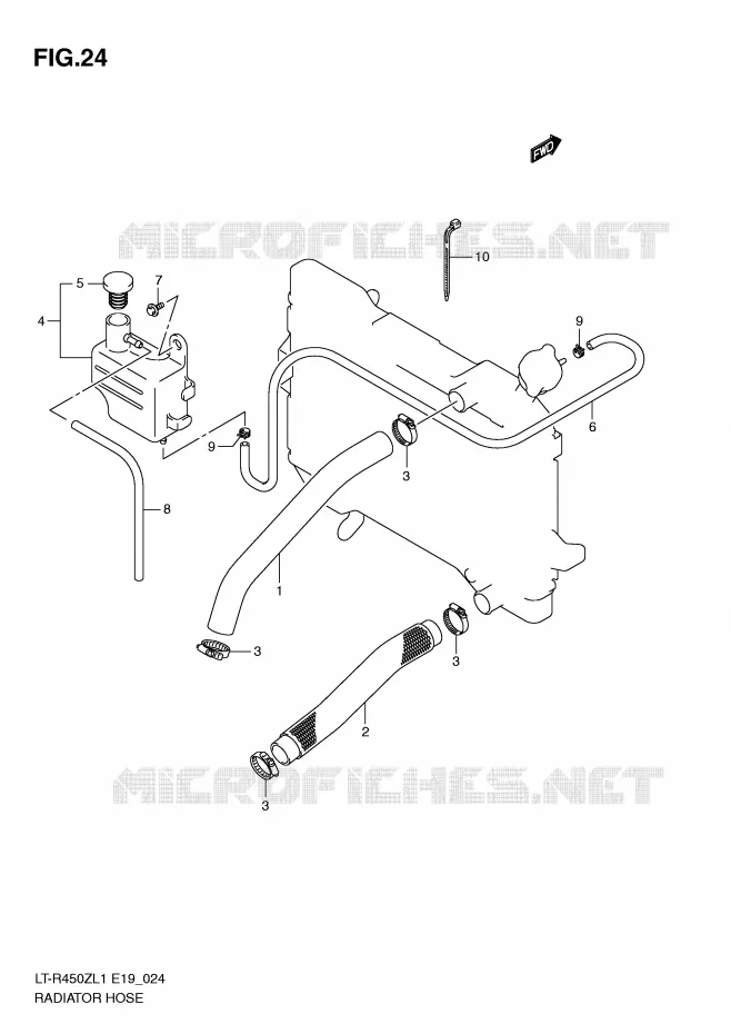 RADIATOR HOSE - EXPANSION TANK Suzuki QUAD 450 QUADRACER 2011  LT-R450L1(E19)