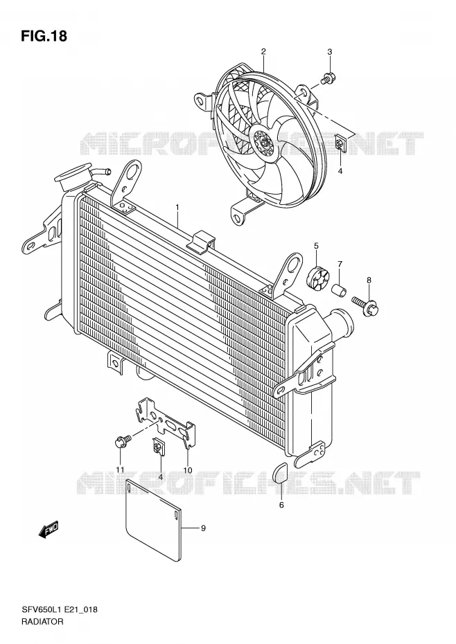 RADIATOR Suzuki MOTO 650 GLADIUS 2011  SFV650UAL1(E21)