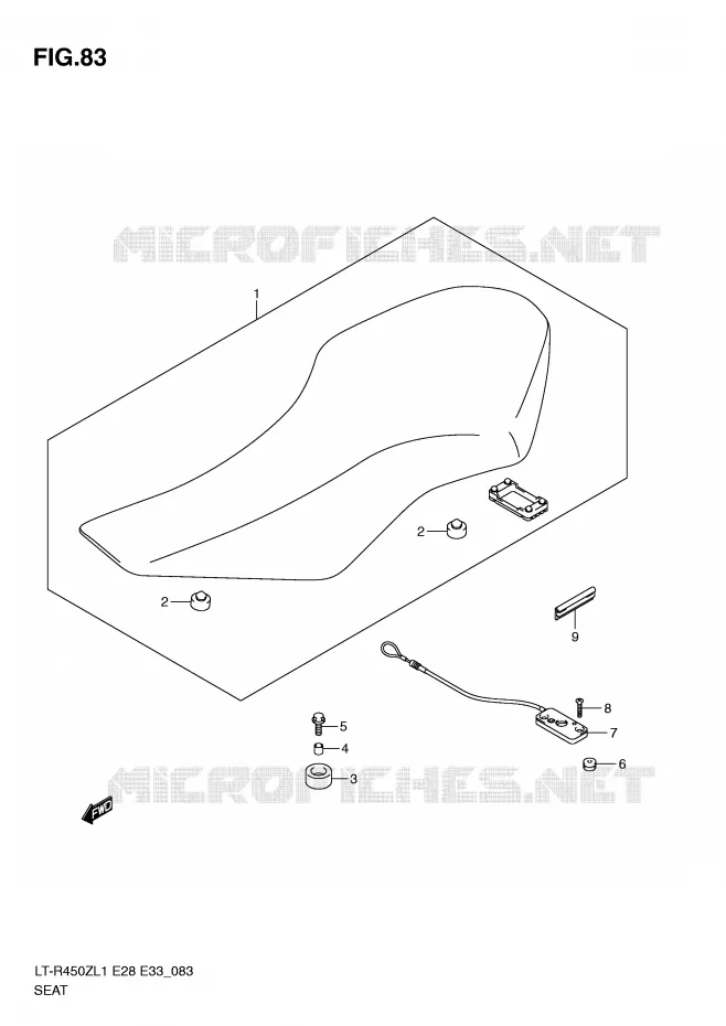 SEAT (LT-R450ZL1 E33) Suzuki QUAD 450 QUADRACER 2011  LT-R450L1(E28/E33)