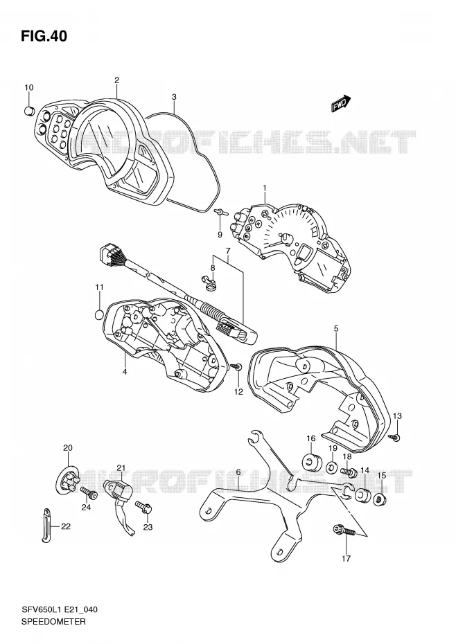 SPEEDOMETER (SFV650UL1 E21) Suzuki MOTO 650 GLADIUS 2011  SFV650AL1(E21)