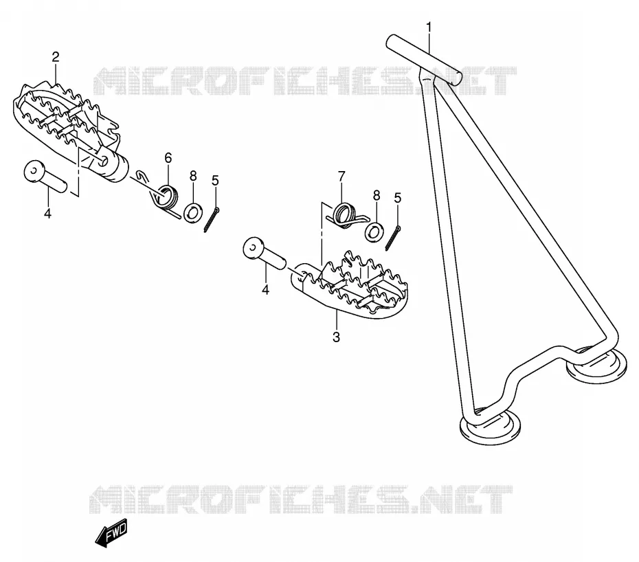 STAND - FOOTREST Suzuki MOTO 125 RM 2002  RM125 K2 (E02,E04,E24)