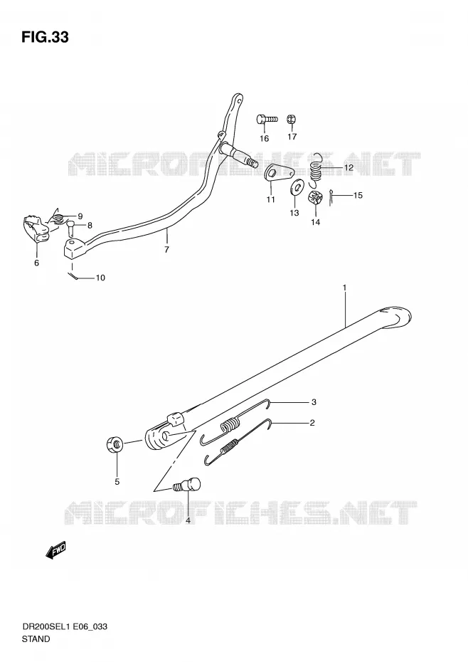 STAND (DR200SEL1 E6) Suzuki MOTO 200 DR 2011  DR200SEL1(E6)