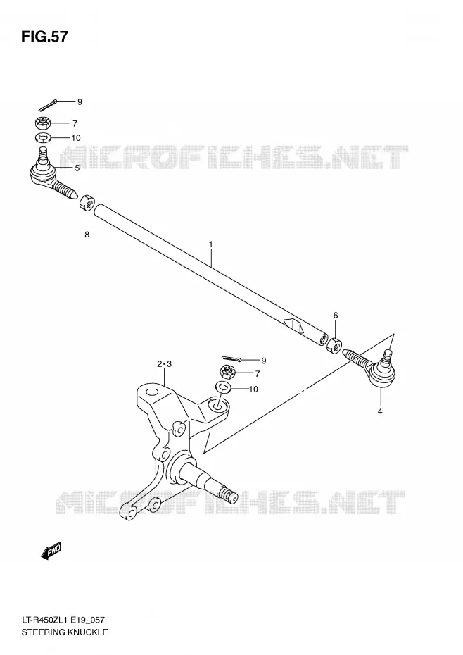 STEERING LINKAGE - HUB Suzuki QUAD 450 QUADRACER 2011  LT-R450L1(E19)