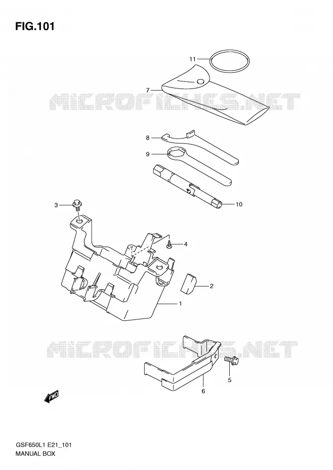 TOOL BOX (GSF650AL1 E21) Suzuki MOTO 650 BANDIT 2011  GSF650UL1(E21)