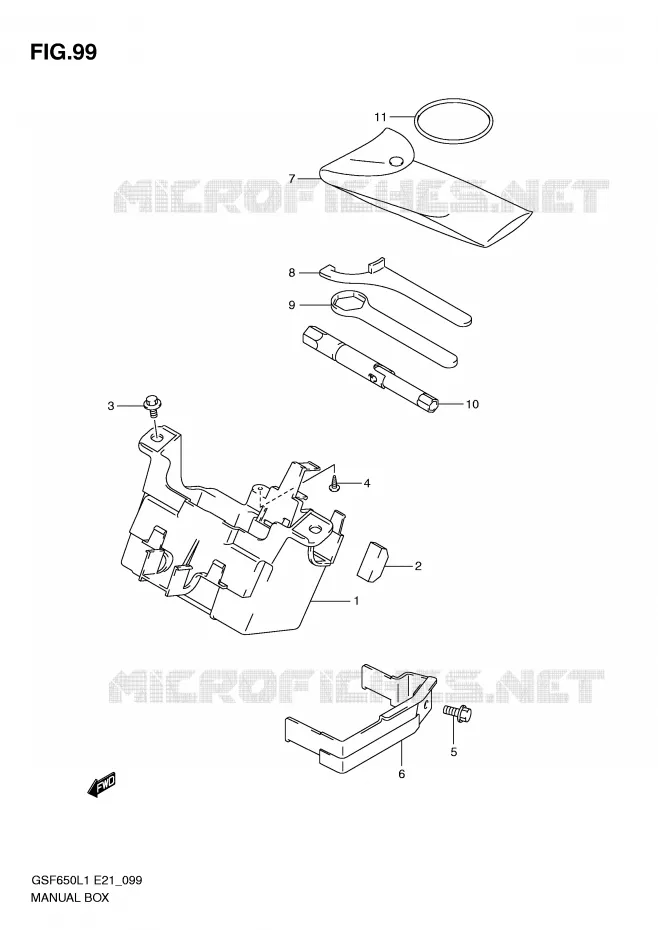 TOOL BOX (GSF650L1 E21) Suzuki MOTO 650 BANDIT 2011  GSF650SAL1(E21)