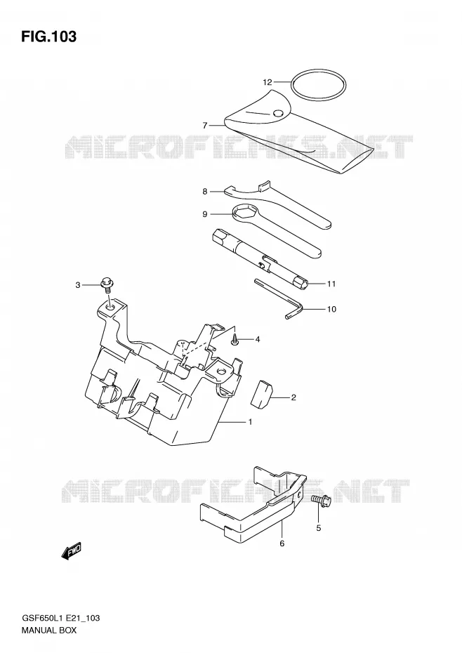 TOOL BOX (GSF650SL1 E21) Suzuki MOTO 650 BANDIT 2011  GSF650SAL1(E21)